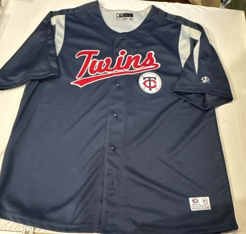 753 Minnesota Twins True Fan MLB Navy Blue Button-Up Baseball Jersey